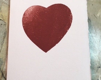 Heart, hand printed