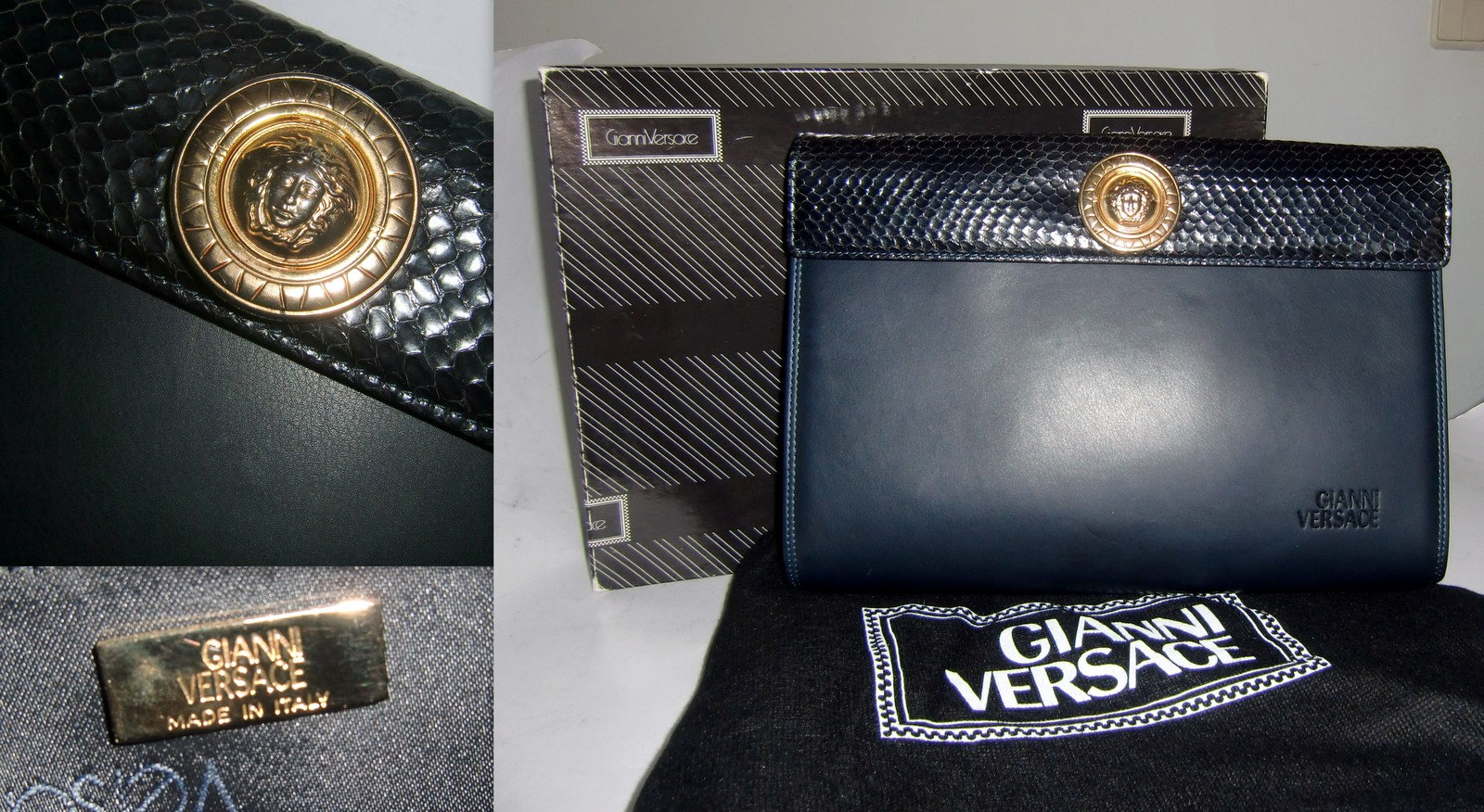 Gianni Versace 90s Clutch in Black/Gold – Asclépia & Mimosa
