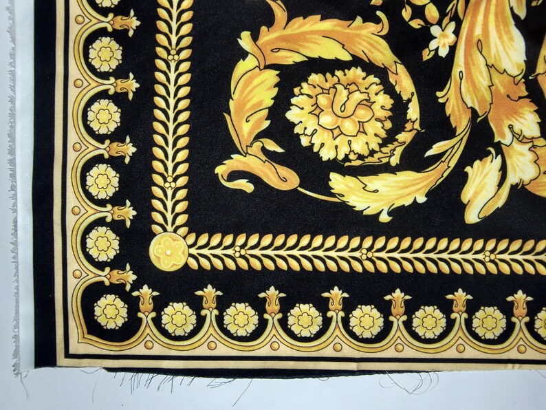 Versace Baroque Print Satin Fabric.2 meters long. Almost 1 and Etsy