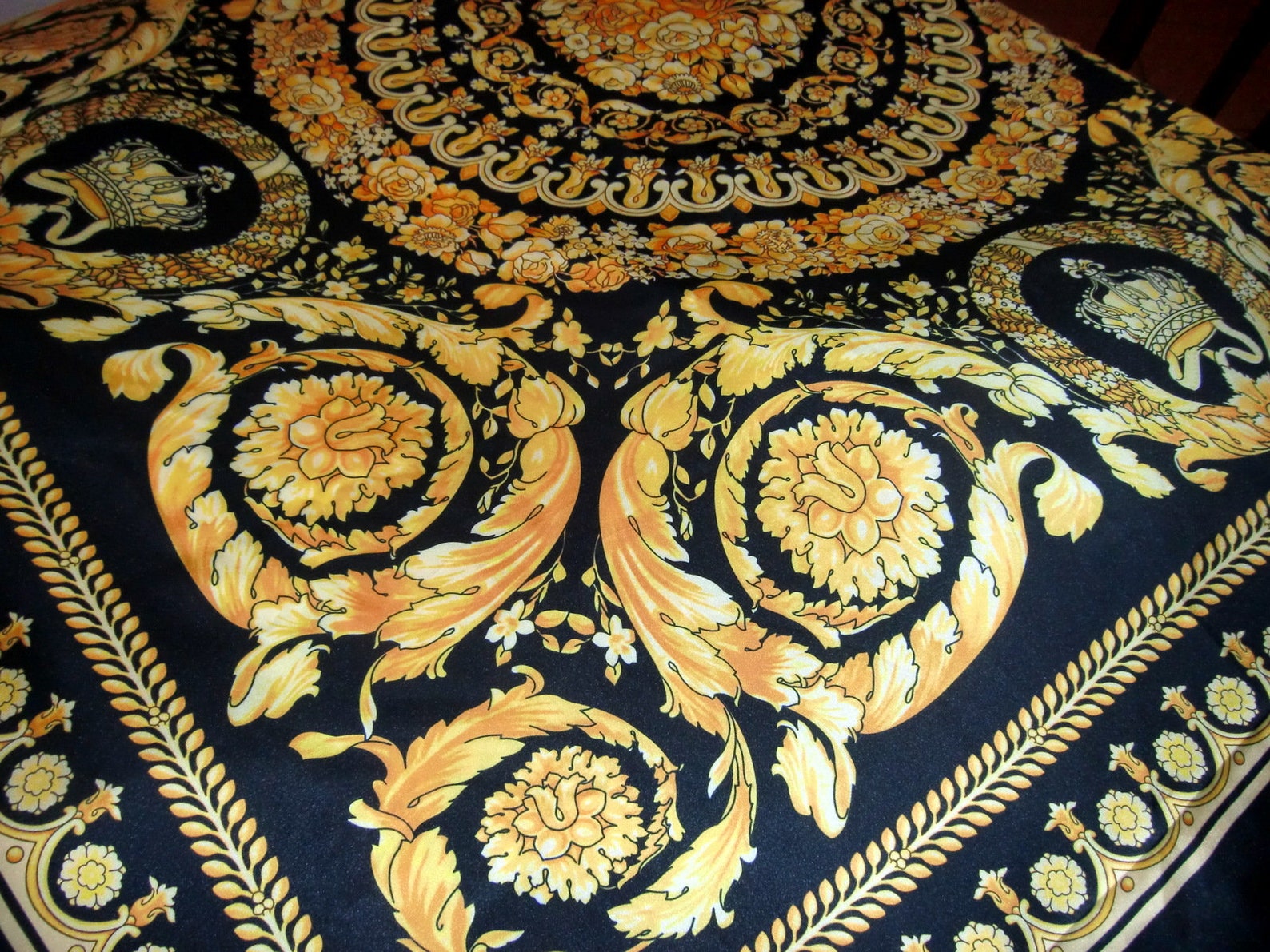 Versace Baroque Print Satin Fabric.2 meters long. Almost 1 and Etsy