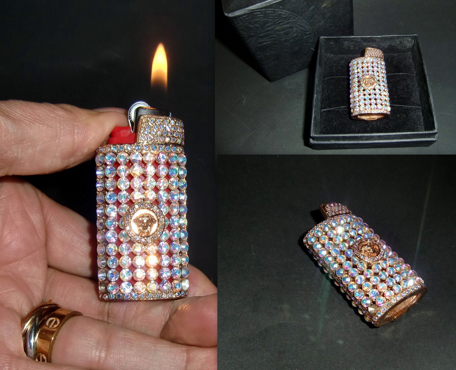 Gianni Versace Versace Medusa Head Lighter Case With Swarovski Etsy