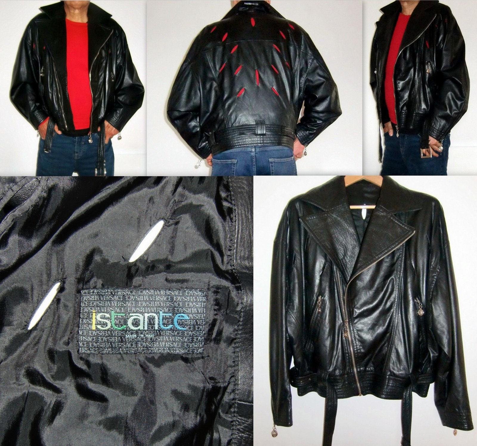 Authentic - Versace Leather Jacket with tags - womens size 44