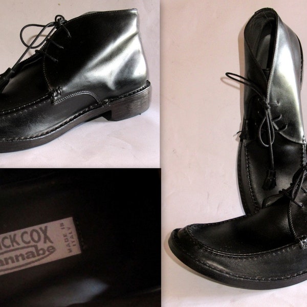 Patrick Cox Wannabe Black Leather Chukka Boots. Size U.S. 10. Vintage 2000s. Never Worn. Tried on for Photoshoot. Near Perfect Condition