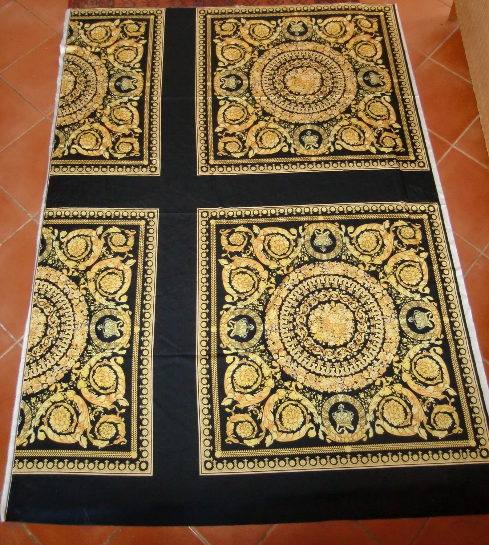 Versace Baroque Print Satin Fabric.2 meters long. Almost 1 and Etsy