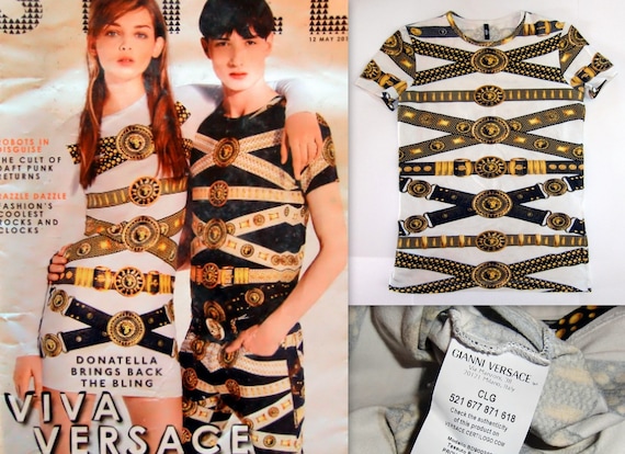 Versace Versus Iconic Belt Print Top. Vintage 201… - image 1