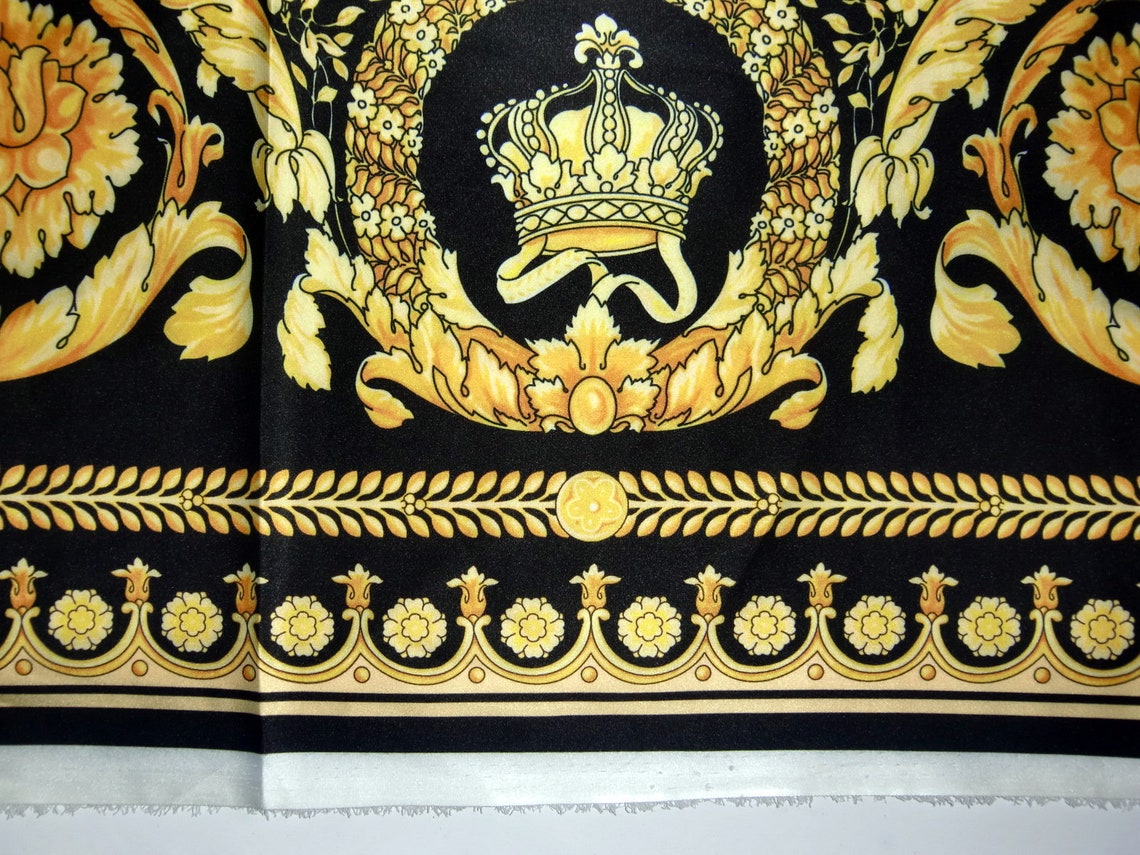 Versace Baroque Print Satin Fabric.2 meters long. Almost 1 and Etsy