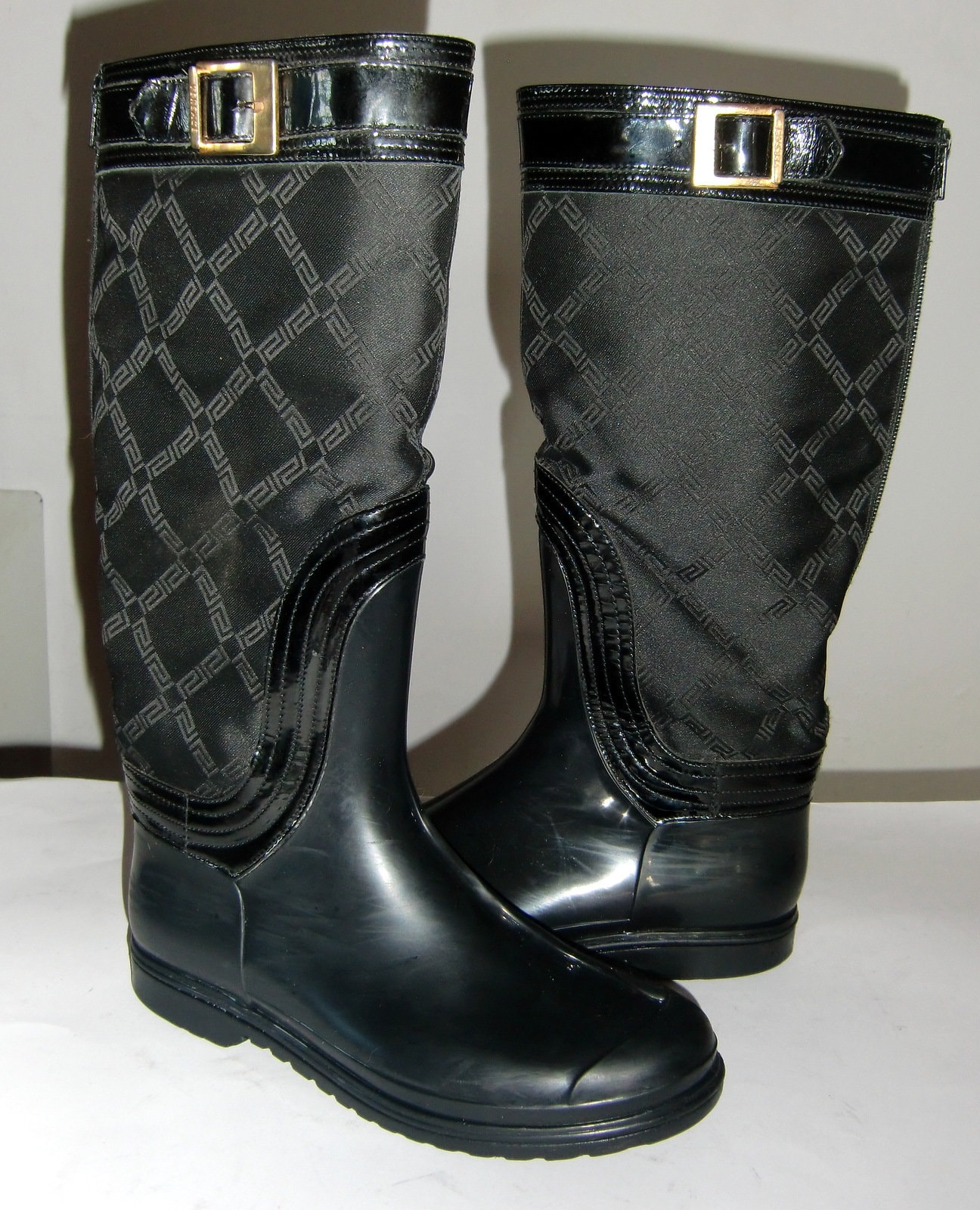 Botas de agua negras Versace Wellington. Botas goma raras Etsy México