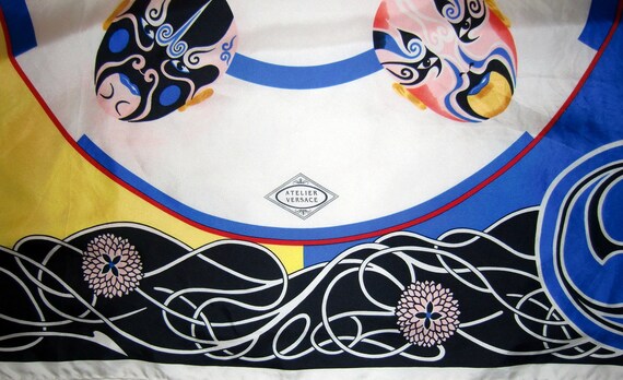 Gianni Versace Atelier Japanese Mask Silk Scarf S… - image 2
