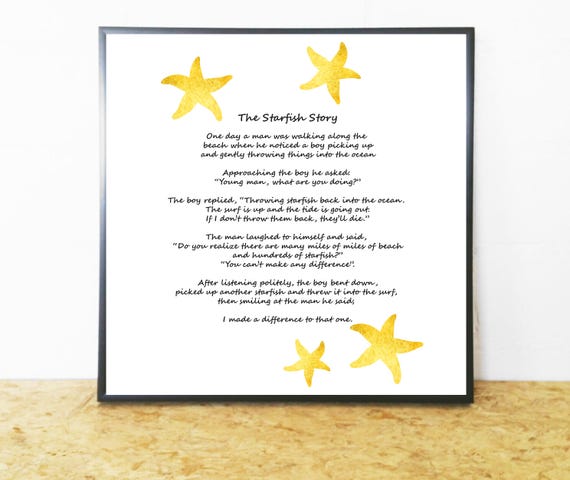 The Starfish Story The Starfish Poem Loren Eiseley | Etsy