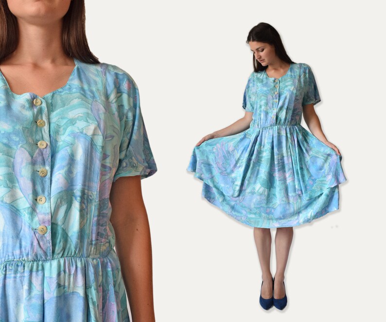 blue summer midi dress