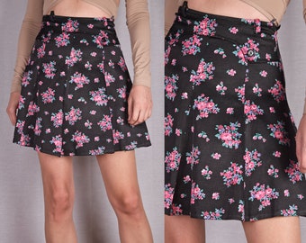 Vintage floral mini skirt, y2k skirt, Eu size 38, Medium size