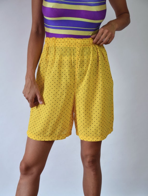 high waisted polka dot shorts