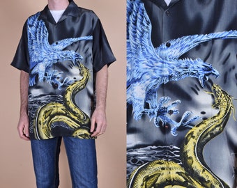 Vintage Size L Manga Character Shirt Short Sleeved Anime Shirt 80s 90s Shirt Summer Men's Shirt L