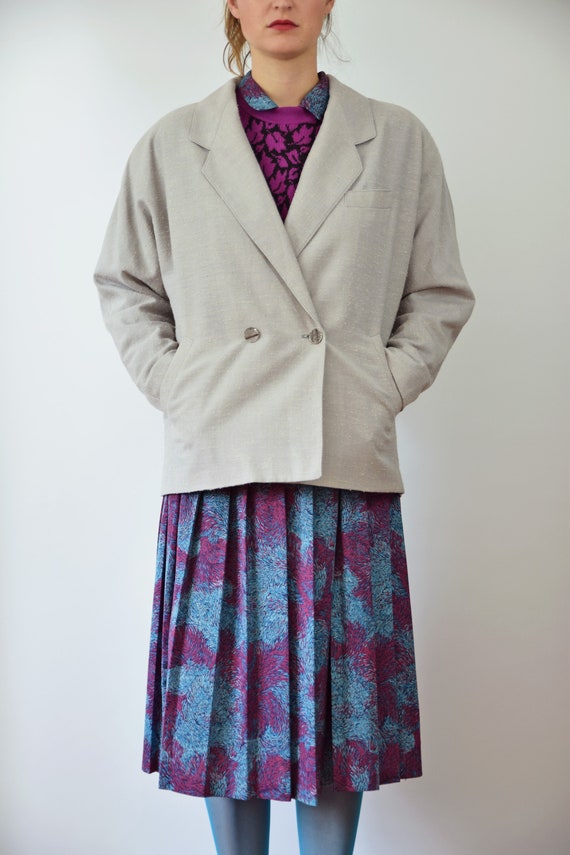 80s gray boxy blazer, M/L size