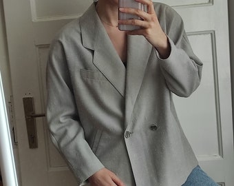 80s gray boxy blazer, M/L size