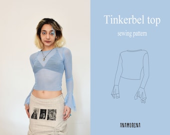 Tinkerbell Top Sewing Pattern Women Crop Top Pattern Easy Sewing Pattern Pdf Digital Sewing Pattern