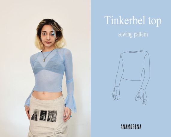 Tinkerbell Top Sewing Pattern Women Crop Top Pattern Easy Sewing Pattern Pdf Digital Sewing Pattern