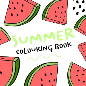 Summer children&#39;s book 50 colouring sheets - digital download