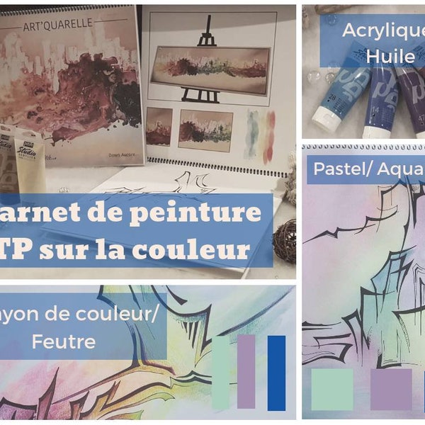 Carnet de Travaux pratique, peinture, aquarelle, crayon de couleurs, dessin, drawing,