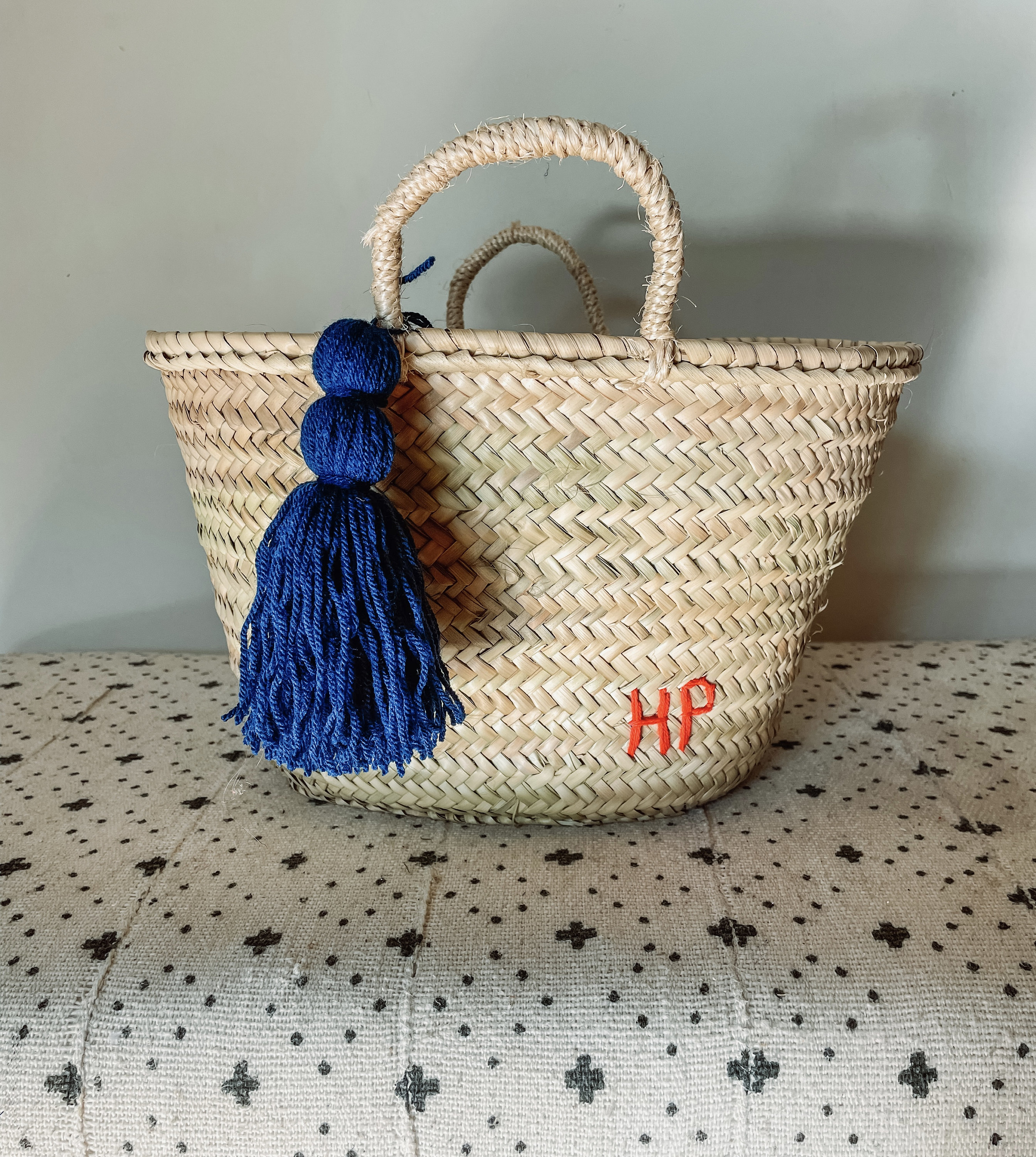 personalised straw basket