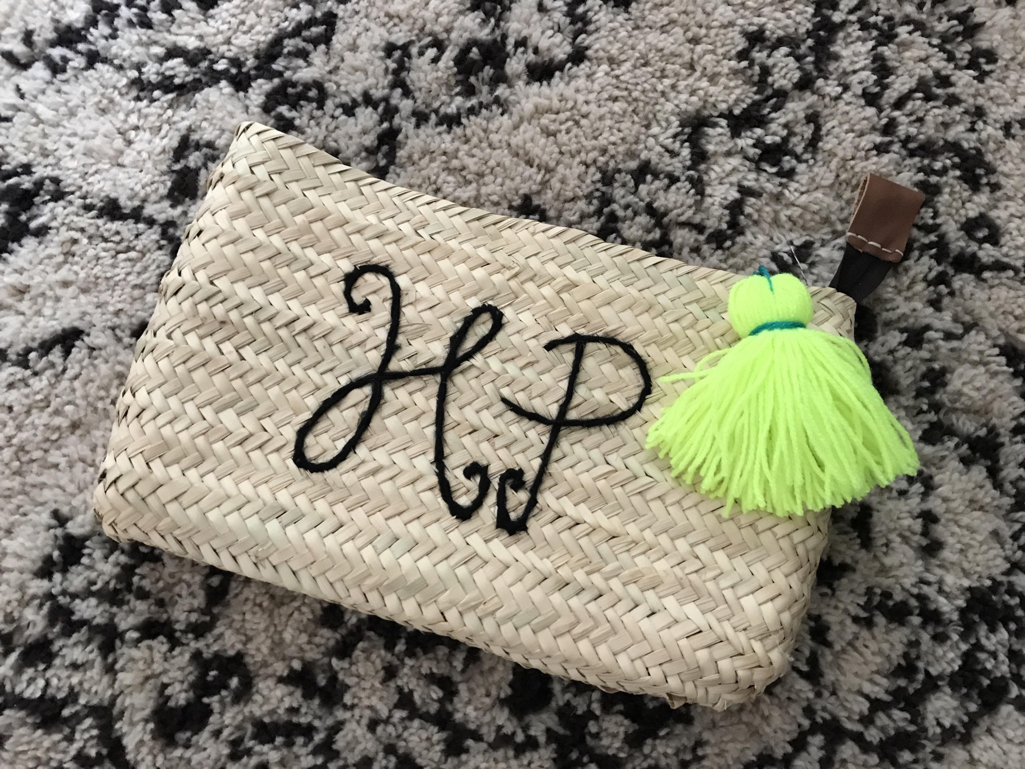 Personalised custom bespoke made to order wool embroidered initial