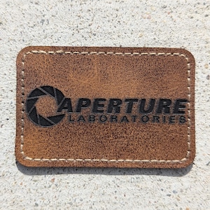 Custom Laser Engraved Faux Leather Patch: Iron-On Name Tag (1.5x3 Inch)