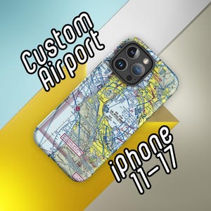 Custom Airport VFR Sectional Chart iPhone Case: Gift for Pilot