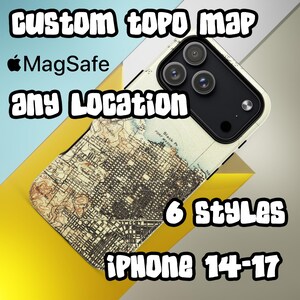 Custom Topographical Map MagSafe Tough iPhone 14-17 Case