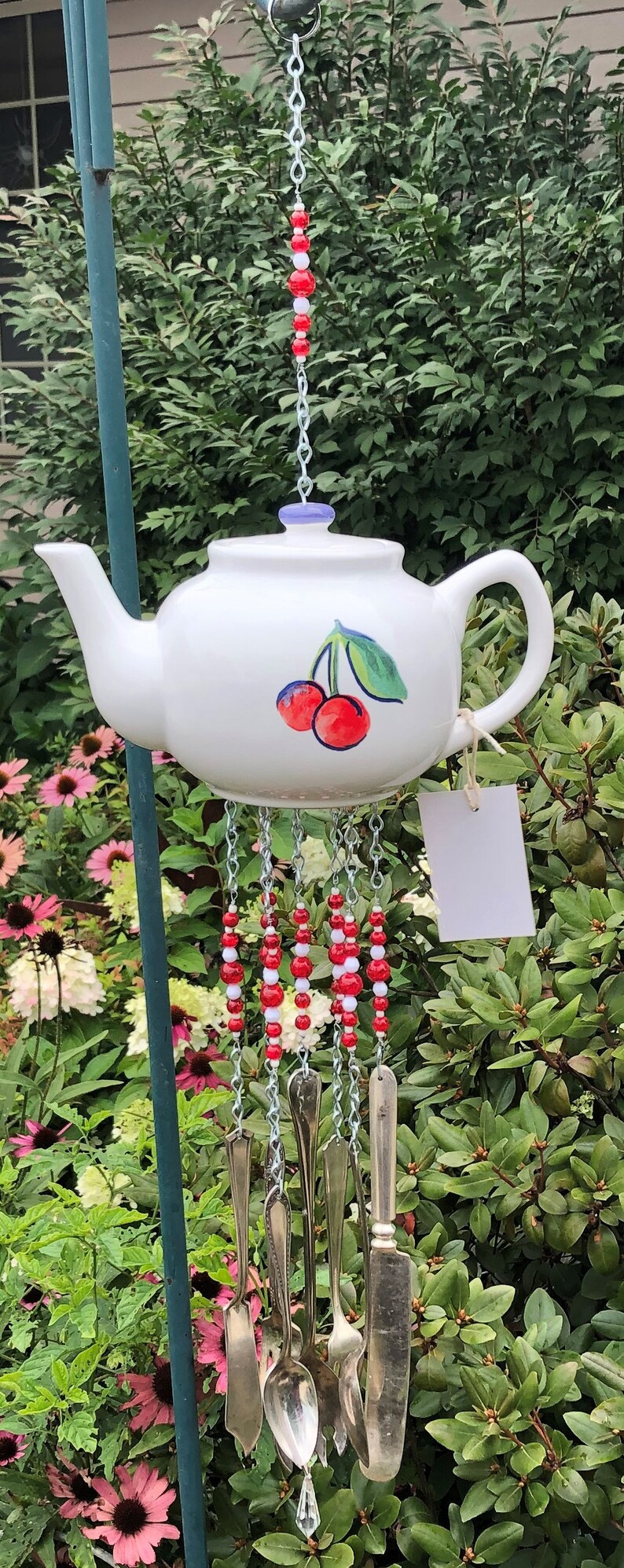 Teapot Wind Chimes Home Crafted Glassware Stoneware Fine Etsy