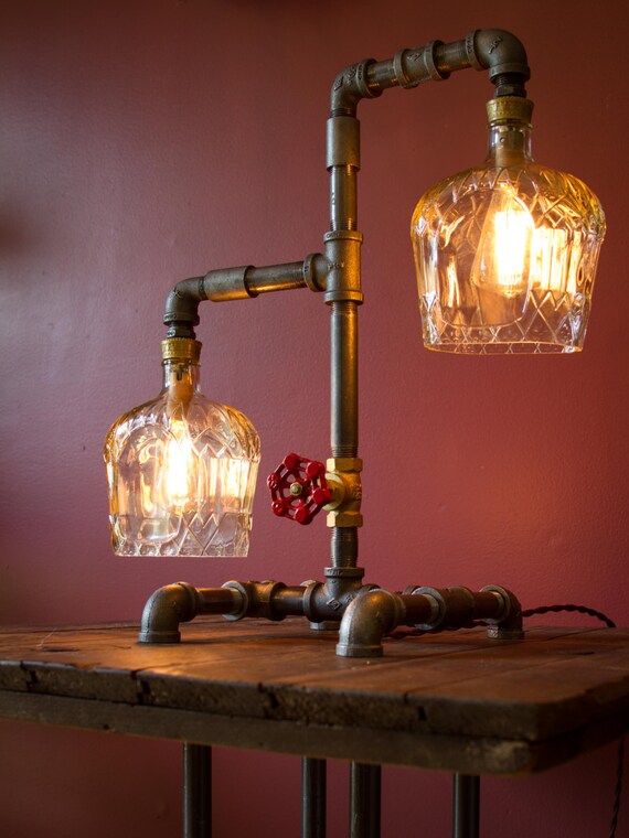 Items similar to Repurposed Bottle Table LampDesk LampSteampunk Lamp