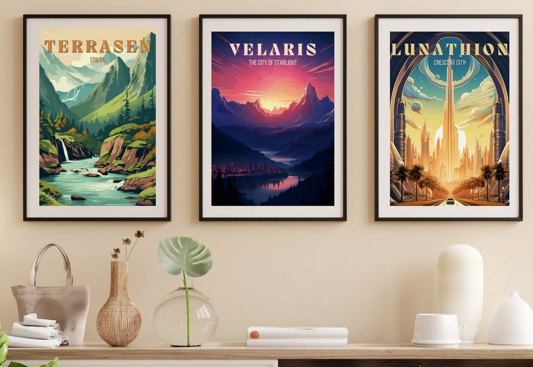 ACOTAR Print Set of 3 ACOTAR Poster Velaris Lunathion - Etsy UK