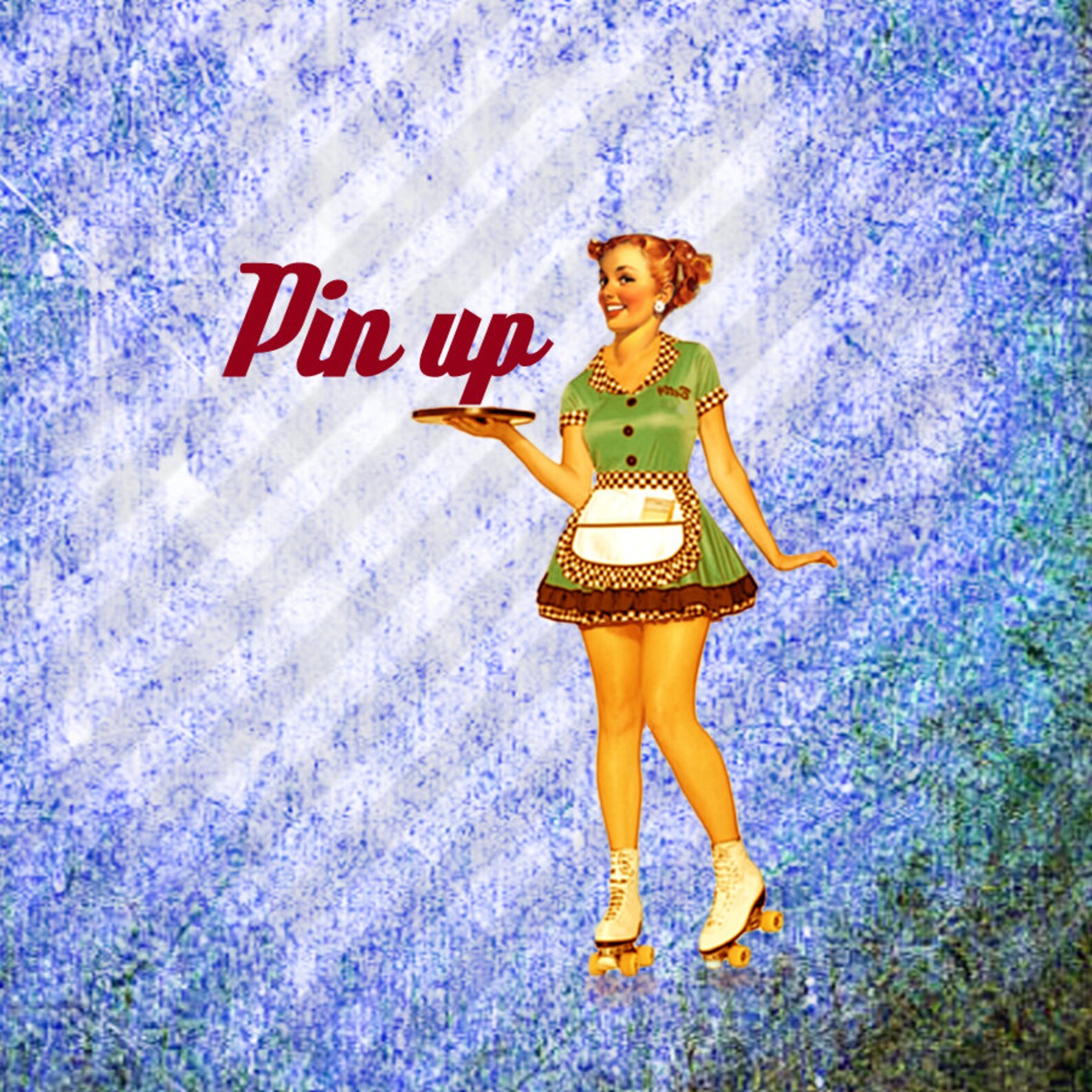 Pin up Clip Art Pin up Waitress Retro 50's Pin up Girl Waitress Pin up