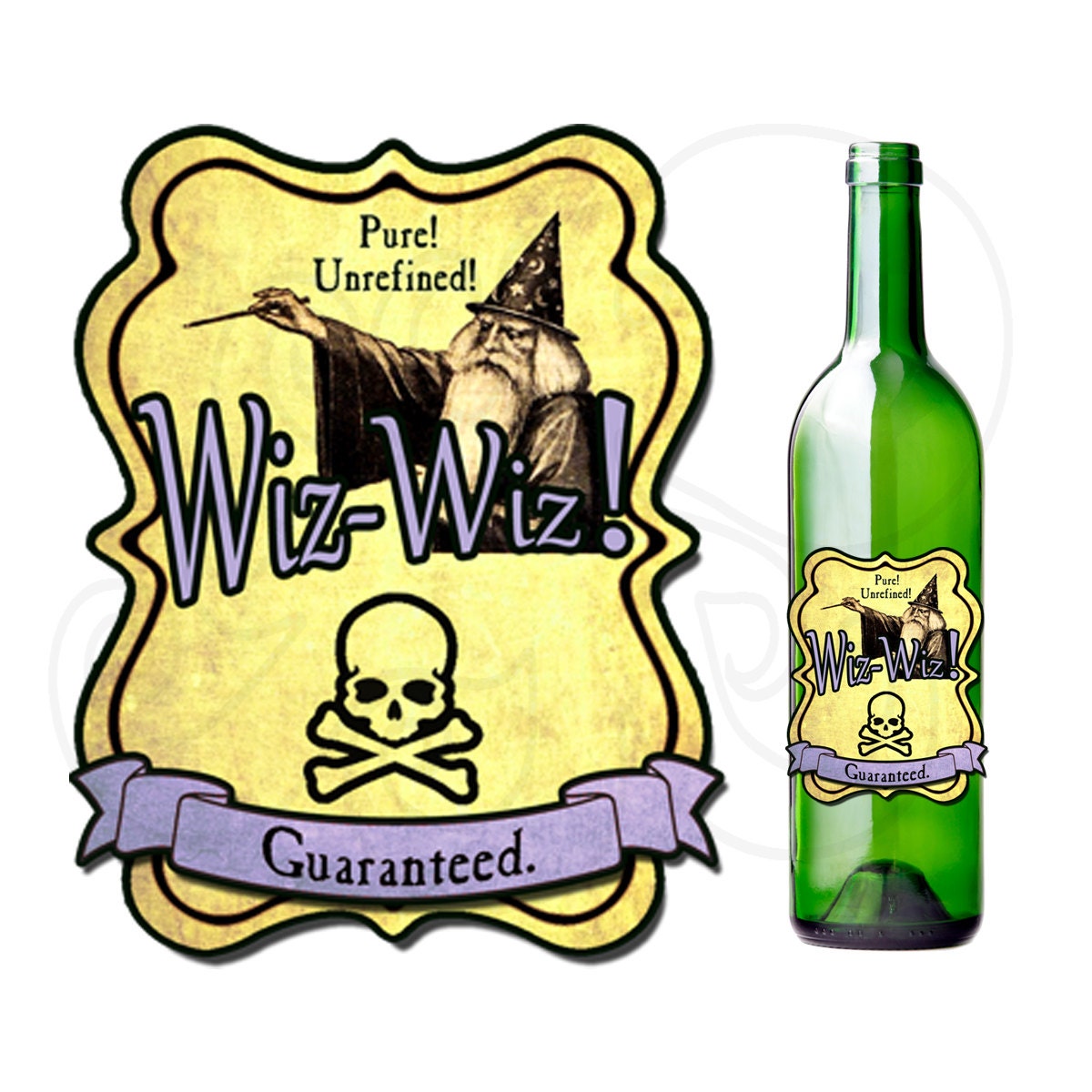Printable Wizard Label Printable Bottle Label Fun Wiz Wiz Etsy