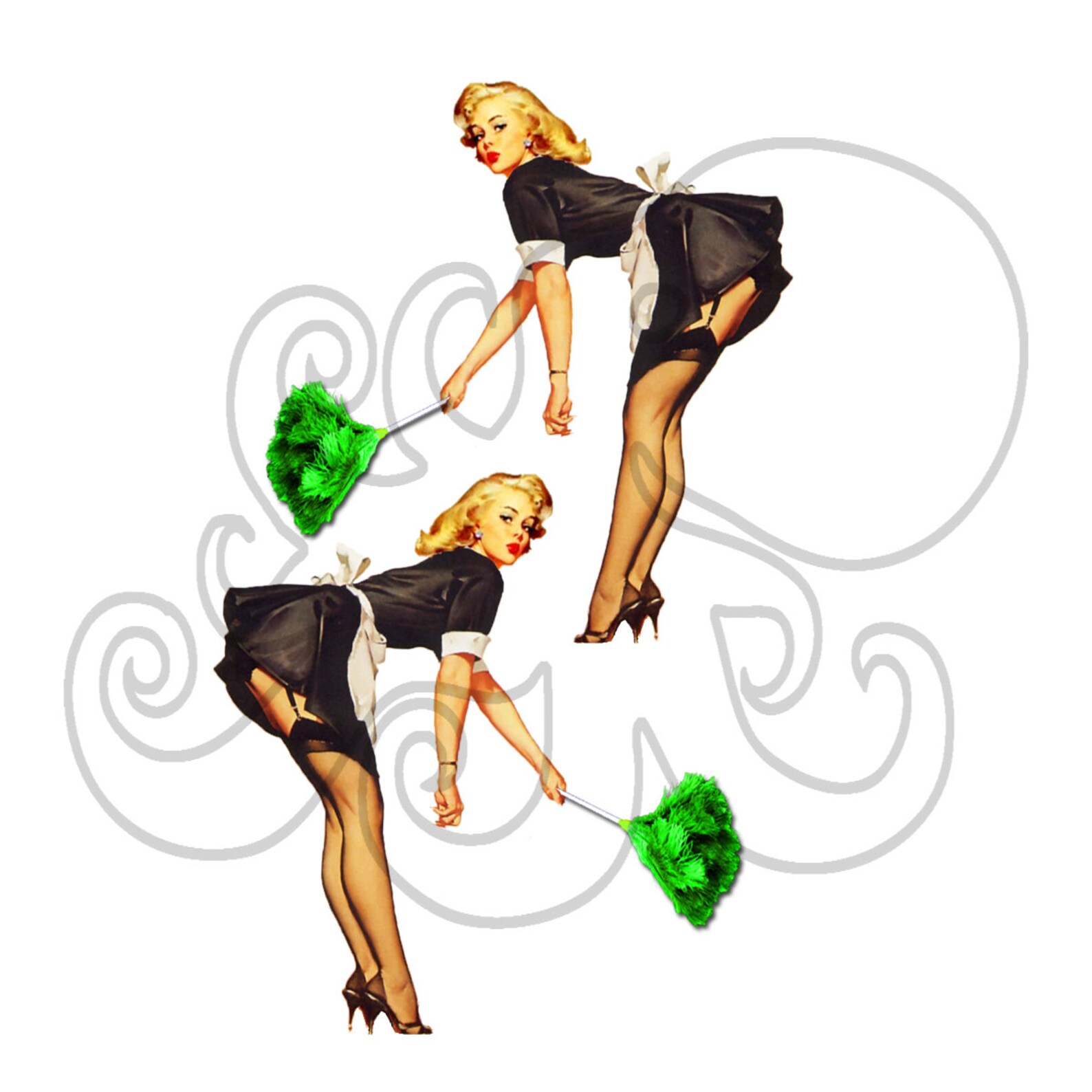 Pin up Clip Art Pin up Girl Retro 50's Pin up Vintage Etsy