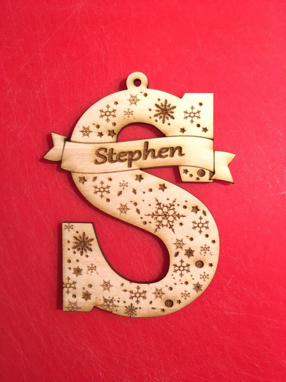 Personalised Laser Cut Letter and Christmas Tree Decoration Etsy