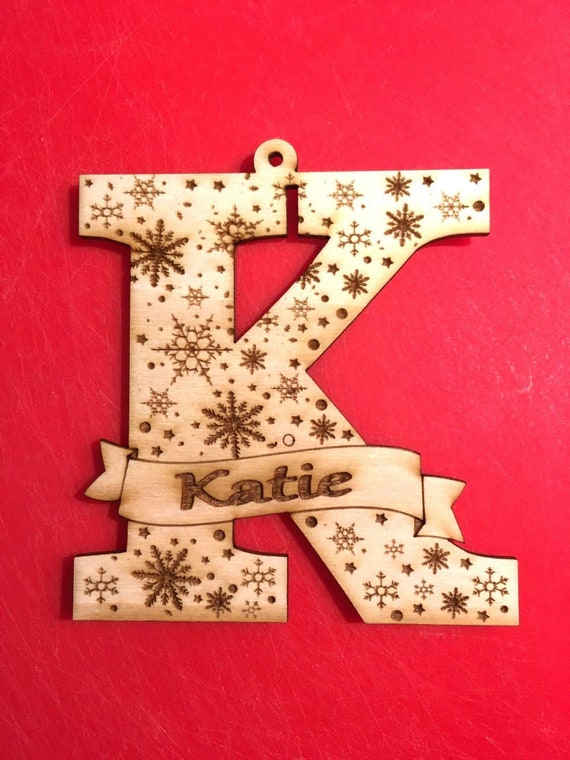 Personalised Laser Cut Letter and Christmas Tree Decoration Etsy