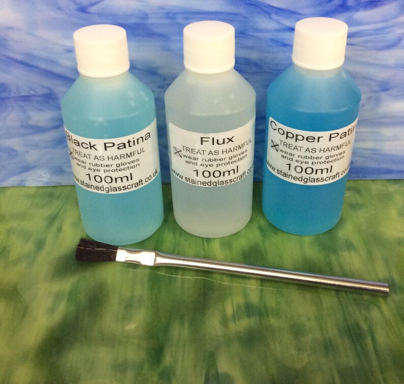 Stained Glass Tools Supplies Flux Water Based Copper Patina Etsy