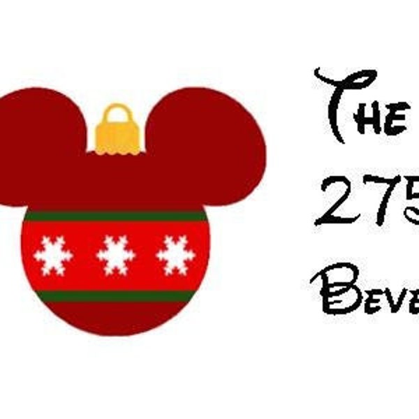 Holiday Mickey Ornament Custom Printable PDF 1" x 2 5/8" Return Address Labels