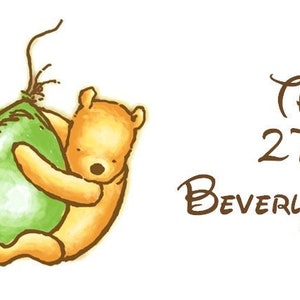 PRINTABLE Winnie the Pooh Custom PDF 1&quot; x 2 5/8&quot; Return Address Labels