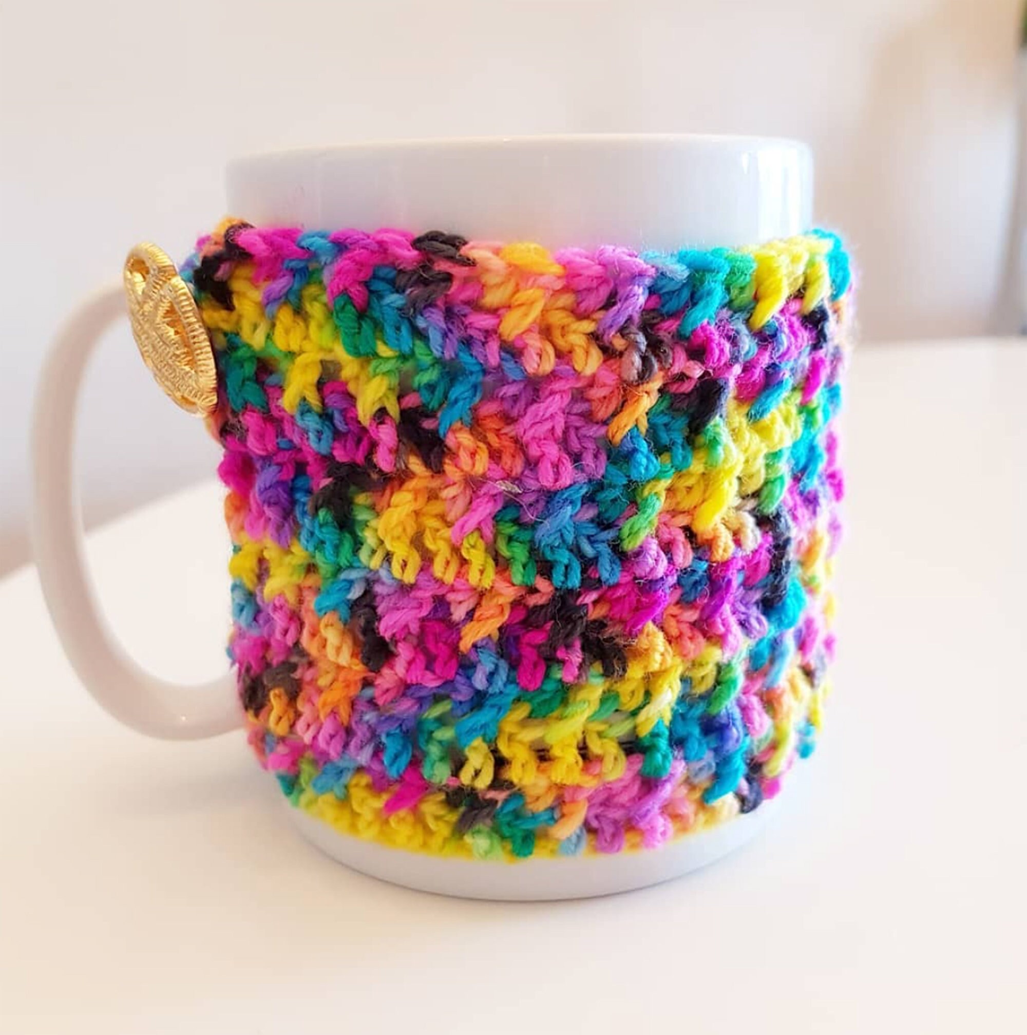 Housse de Tasse Au Crochet Arc-En-Ciel, Cadeau Coffee Tea Lover, Français Décor Champêtre, Cuisine C