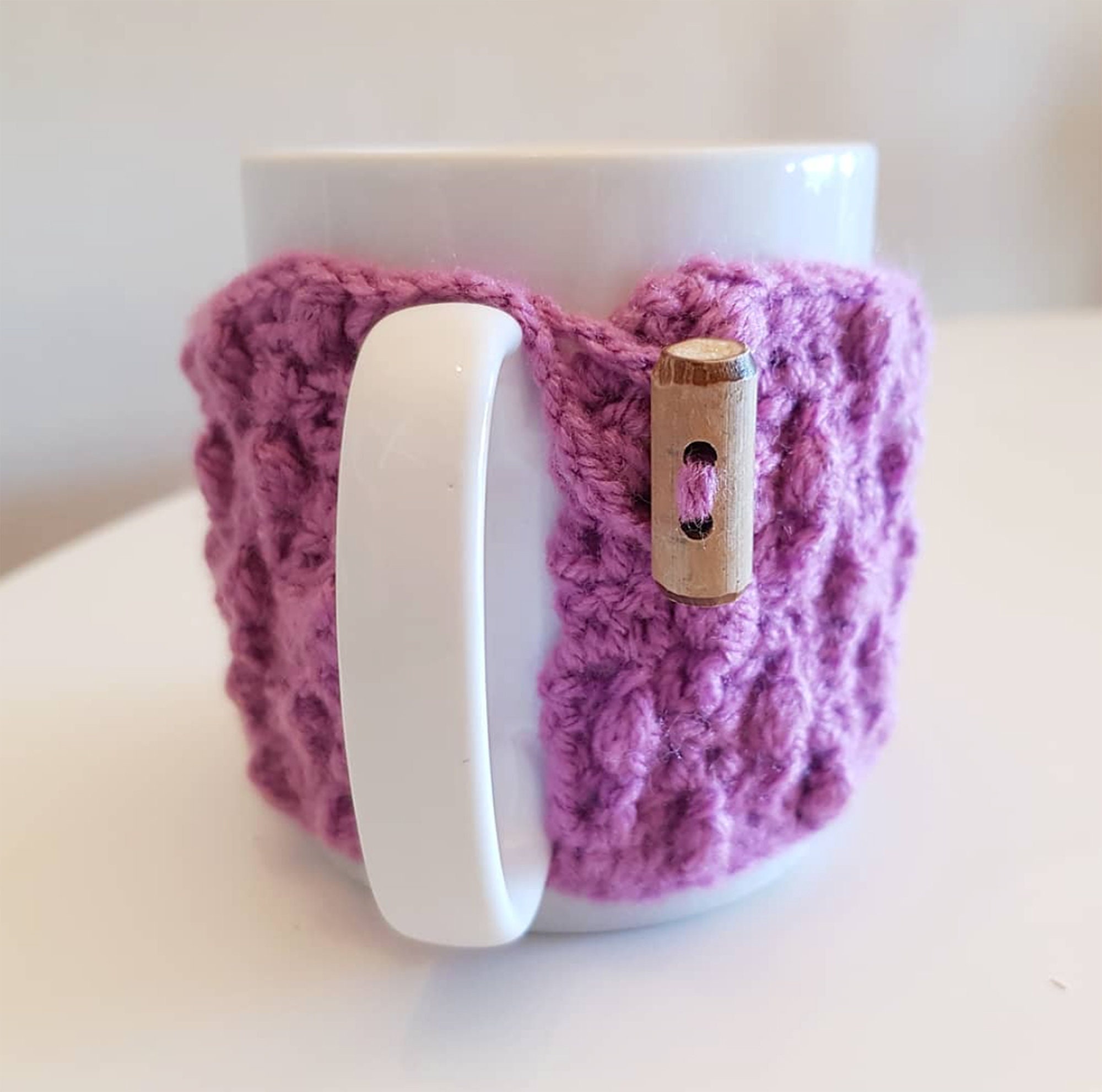 Couverture de Tasse Campagne Français Violet, Décoration Intérieure Au Crochet, Cuisine Rustique et 