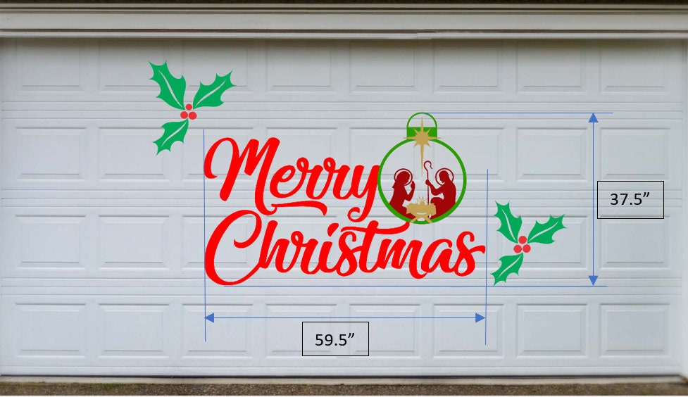 REUSABLE Merry Christmas Garage Door on Lexan DURABLE Etsy UK