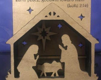 Wooden Nativity Scene