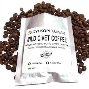 70grams Authentic Arabica Wild Civet Coffee Roasted Beans Pure Indonesia Kopi Luwak image 5
