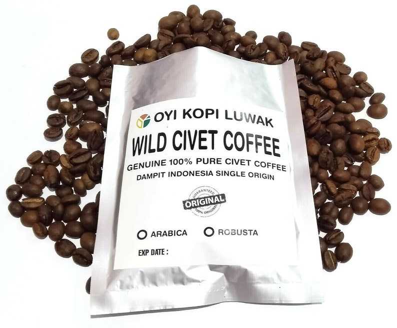 70grams Authentic Arabica Wild Civet Coffee Roasted Beans Pure Indonesia Kopi Luwak image 5