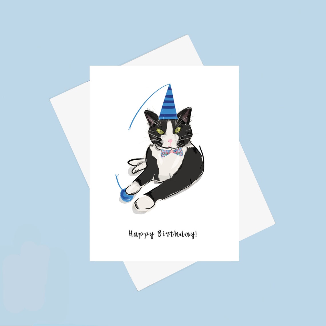 Funny Cat Birthday Card Tuxedo Cat Card Birthday Card for | Etsy