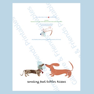 Printable Get Well Soon Dachshund Card Doxie Card Dachshund Wiener Dog Card Teckel Card Digital Get Well Card Instant Download image 2