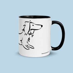 Long Haired Dachshund Mug - Black and White Doxie Mug - Long Haired Wiener Dog Mug - Dachshund Mug - Mug For Sausage Dog Lover