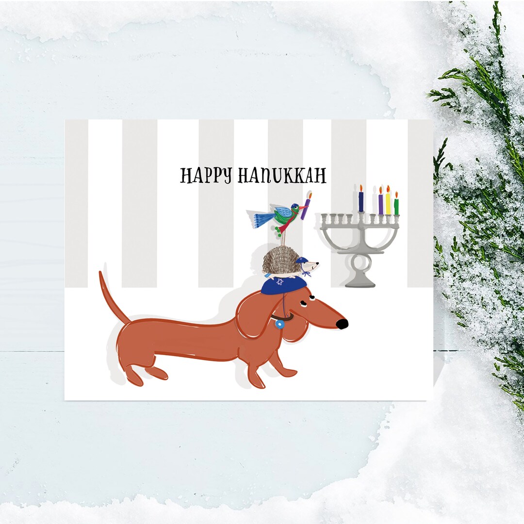 Funny Hanukkah Card Doxie Hanukkah Card Chanukah Dachshund Etsy