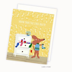 Mother's Day Card for Dog Lover Mother's Day Dachshund Card Happy Mother's Day Doxie Card I Love You Mom Card image 1